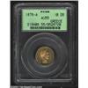 George I Gold 10 Drachmai 1876A, KM48, AU55 PCGS. A scarce denomination in very attractive grade. Im