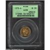 George I Gold 10 Drachmai 1876A, KM48, AU58 PCGS. A choice example that has claims to a higher grade
