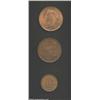 2 Doubles 1858, KM4, Brown XF, scarce, plus Jersey 1/12 Shilling 1894 UNC and Ireland Penny 1940 VF.