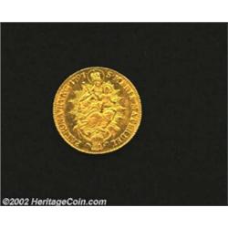 Francis II Gold Ducat 1797, KM410, Lustrous AU-UNC, an exceptionally choice example for this series.