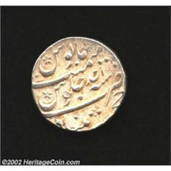 Mughal Jahandar Shah Rupee 1712AD, KM363.16, 1124H Year 1, Khujista Bunyad mint, Important notice: W