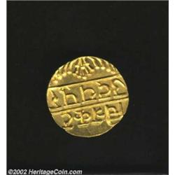 Mewar Gold Mohur, Y12, Fr-671, struck at the Udaipur Mint from about 1858-1920AD. Superb mint state.