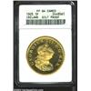 George III Gilt Penny 1805, KM148a, PR64 Cameo ANACS, a thin veil of milky patina covers much of the