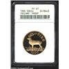 Image 1 : Gold 50 Ecu 1990, KM-M3, PF67 ANACS. An impressive design featuring a stag, and commemorating the EE