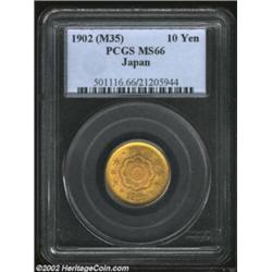 Gold 10 Yen Meiji 35 (1902), Y33, MS66 PCGS. Important notice: We expect to be auctioning lots at th