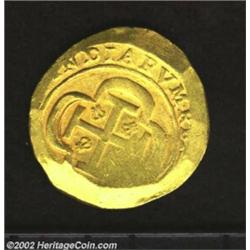 Philip V Gold 8 Escudos Cob 1714 MoJ, KM57.2. EF with a full four digit date and bold mintmark. A ve