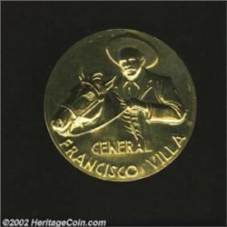 Gold Medal 1960 General Francisco Villa, Grove P-372, Prooflike BU. The General on horseback//Divisi