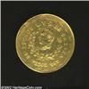 Oaxaca gold 60 Pesos 1916 struck over a Republic Hand on Book 8 Escudos, Head of Juarez in wreath wi