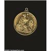Gold 100 Soles 1965, in a fine gold bezel. The coin is BU and appears to be undamaged by the bezel..