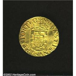 Sebastiao, 1557-1578, Gold Cruzado of 500 Reais, Friedberg 41, Nice VF-XF with a bold strike and att