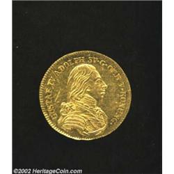 Gustaf IV Gold Ducat 1807OL, KM542, AU, light obverse scratch to the left of the portrait. Just 11,0