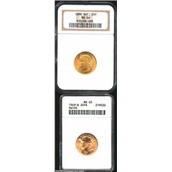 Gold 20 Francs 1896, MS64 NGC and Gold 20 Francs 1949, MS65 ANACS. 2 coins Important notice: We expe