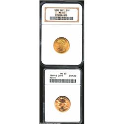 Gold 20 Francs 1896, MS64 NGC and Gold 20 Francs 1949, MS65 ANACS. 2 coins Important notice: We expe