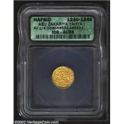 Hafsid Dynasty Gold 1/4 Dinar 1230-1249AD, Abu Zakariya Yahya I, without mint name but usually Tunis