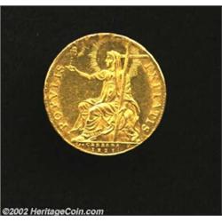 Leo XII Gold 2 Zecchini 1825R, KM1088, C130, Uncirculated, light hairlines. A very rare one-year typ