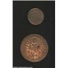 Pius IX 1/2 Baiocco 1850R, KM1355, Choice lustrous UNC and 5 Baiocchi 1851R KM1356 Lustrous UNC, som