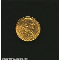 Pius XI Gold 100 Lire 1934, Y9, BU. Important notice: We expect to be auctioning lots at the rate of