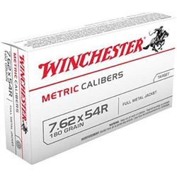 Winchester Ammo MC76254R Metric 7.62x54mm Russian FMJ 180 GR 400 Rounds UPC # 20892212619