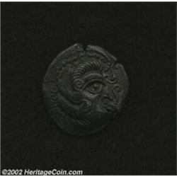 Channel Islands, 1st c. B.C., Billon stater (6.60 gm.), Stylized male head right/Stylized horse righ