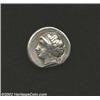 Campania, Neapolis, 340 -241 BC, AR didrachm, (7.3 gm.). Diademed head of nymph left, wearing an ear