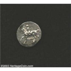 Calabria, Taras, 272-235 BC, AR didrachm, (6.2 gm.), Youth on horseback left/Taras riding dolphin le