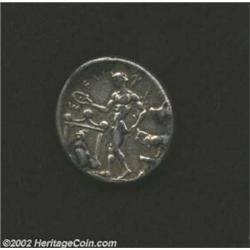 Sicily, Selinos, ca. 466-415 BC, AR tetradrachm. Artemis and Apollo driving slow quadriga left/ Rive