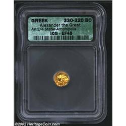 Macedon, Kings of. Alexander the Great, 336-323 BC, AV 1/4 stater, Amphipolis Mint, 330-320 BC. Helm