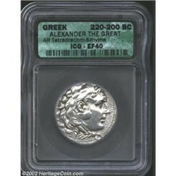 Macedon, Kings of. Alexander the Great, 336-323 BC, AR tetradrachm, Smyrna Mint, 220-200 BC. Head of