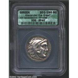 Macedon, Kings of. Alexander the Great, 336-323 BC, AR tetradrachm, Rhodes Mint, 201-190 BC. Head of