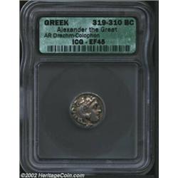 Macedon, Kings of. Alexander the Great, 336-323 BC, AR drachm, Kolophon Mint, 319-310 BC. Head of yo