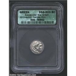 Macedon, Kings of. Alexander the Great, 336-323 BC, AR drachm, Sardes Mint, 334-323 BC. Head of youn