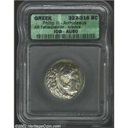 Macedon, Kings of. Philip III, Arrhidaeus, 323-319 BC, AR tetradrachm, Arados Mint. Head of young He