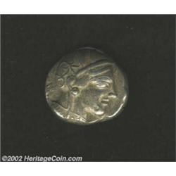 Attica, Athens, ca. 449-413 B.C., AR tetradrachm (17.16 gm), Helmeted head of Athena right/Owl stand