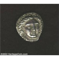 Carian Islands, Rhodes, ca. 385 BC, AR tetradrachm. Head of Helios facing 3/4 right/Rose with long s