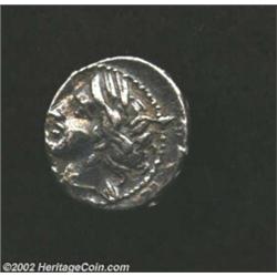 North Africa, Zeugitana, Carthage, 220 - 210 BC, AR hemidrachm, (1.7 gm.), Head of Tanit left, wreat