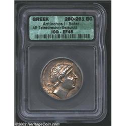 Syria, Kings of. Antiochos I, Soter, 280-261 BC, AR tetradrachm. Diademed head of king right/Apollo,