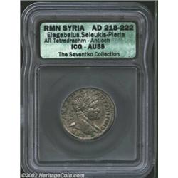 Syria, Antioch, Elagabalus, A.D. 218-222. AR tetradrachm minted at Antioch in Syria. Laureate bust r