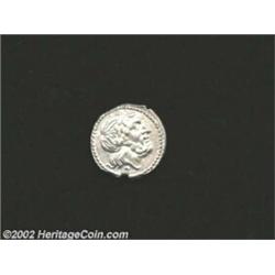 Anonymous, Circa 211-208 B.C., AR victoriatus (3.09 gm.), Laureate head of Jupiter right/Victory cro