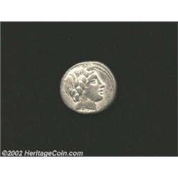 Anonymous Issue, Circa 86 B.C., AR denarius (3.77 g). Laureate head of Apollo right/ Jupiter in quad