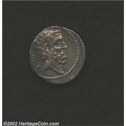 M. Junius Brutus, Circa 54 B.C., AR denarius, Head of M. Junius Brutus right/Head of C. Servilius Ah