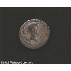 Marc Antony, 42 B.C., AR denarius (3.54 gm.), Bare head of Antony right/ Radiate, facing head of Sol