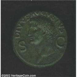 Divus Augustus, 27 BC-14 AD, ¦ dupondius, (16.8 gm.) Struck by Caligula 37-41 AD, Radiate head, left