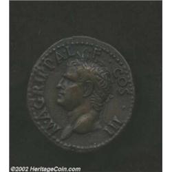 Agrippa, Died 12 B.C., AE as (10.91 gm.), Struck by Tiberius or Caligula, 14-41 A.D., Head left wear