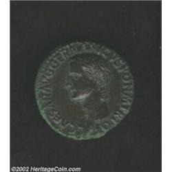 Caligula, 37-41 AD, ¦ as, (10.9 gm.) Bare head left/Vesta seated left. C 27. RIC 38. BMC 46. XF+/AXF