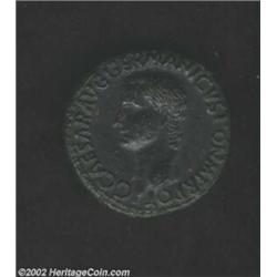 Caligula, 37-41 AD, ¦ as, (11.2 gm.) Bare head left/Vesta seated left. C. 27. RIC 38. BMC 46. XF. A.