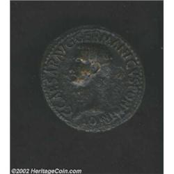 Caligula, 37-41 A.D., AE as (11.35 gm.), 37/38 A.D., Bare head left/Vesta, holding sceptre, patera,.