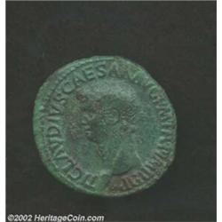 Claudius, 41-54 AD, ¦ as, (10.8 gm.) Bare head left/Liberty standing right. C. 47. R.I.C. 97. B.M.C.