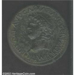 Nero, 54-68 AD, ¦ sestertius, (24.1 gm.)Laureate head right/Nero galloping right, accompanied by sol