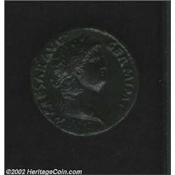 Nero, 54-68 AD, AE as, (9.4 gm.) Laureate head right/Temple of Janus, with closed doors. C. 171. R.I