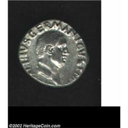 Vitellius, 69 AD, AR denarius, (3.3 gm.) Bare head right/Concord seated left. C. 21. R.I.C. 66. B.M.